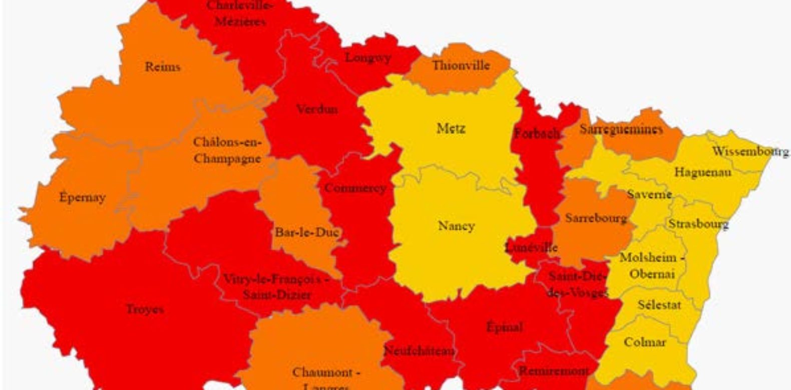 Situation des 31 zones d’emploi du Grand Est