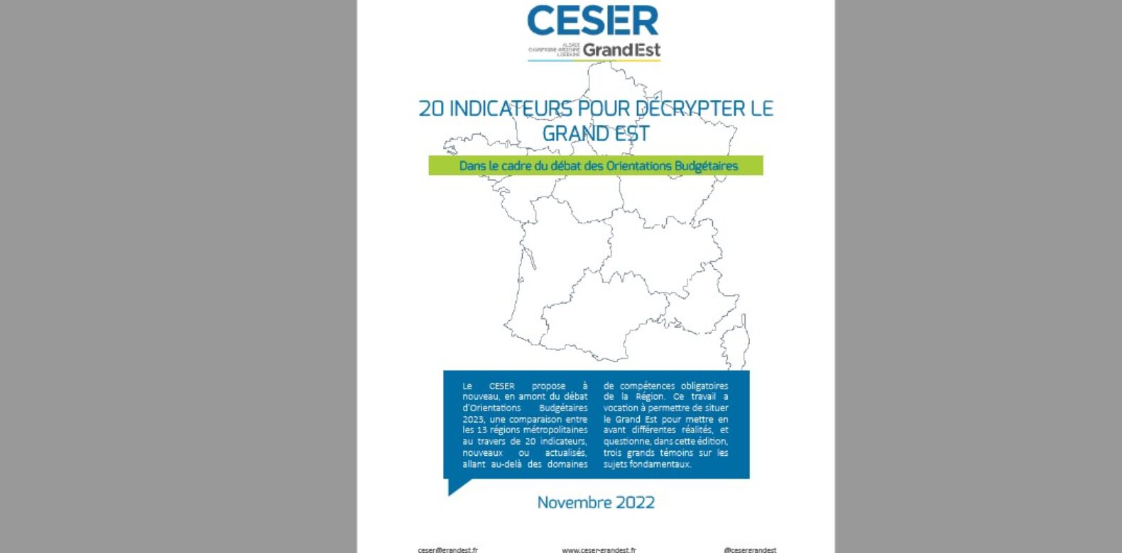 20 indicateurs pour décrypter le Grand Est | 2022