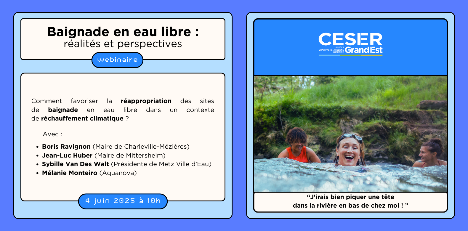 Webinaire « Baignade en eau libre : réalités et perspectives »