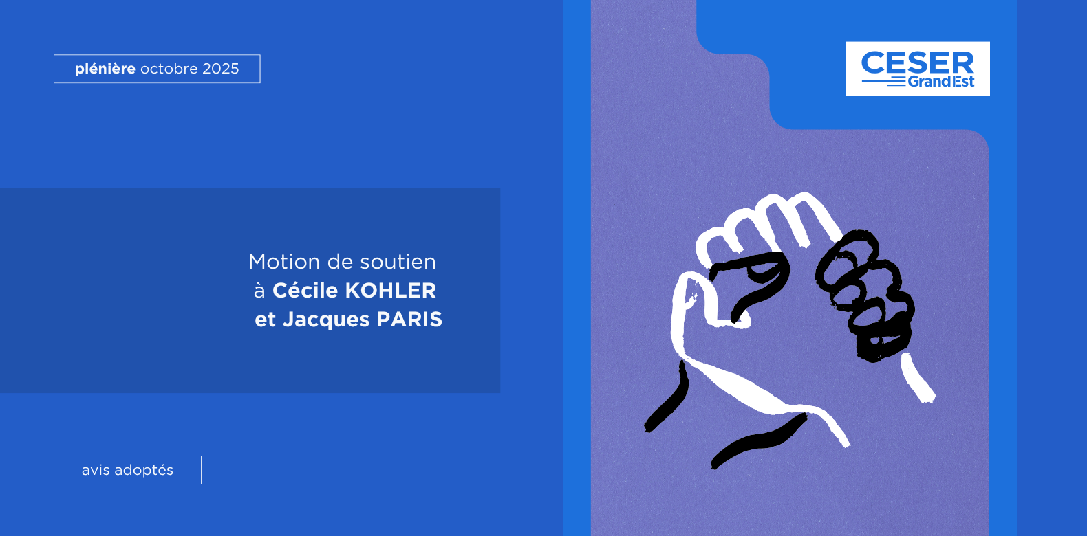 Motion de soutien à Cécile KOHLER et Jacques PARIS