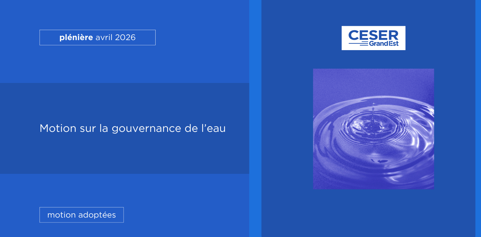 Motion sur la gouvernance de l’eau